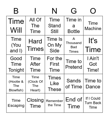 Time Bingo Card