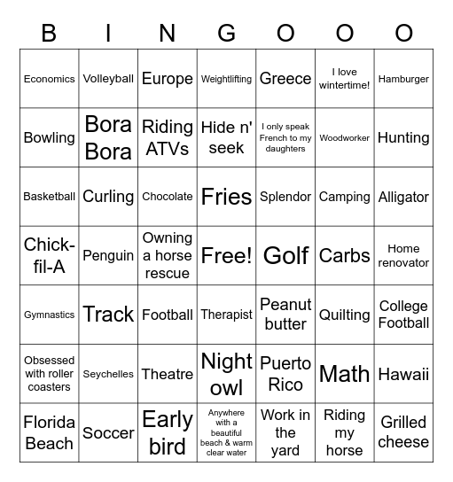 Stroud 1 Youth Bingo! Bingo Card