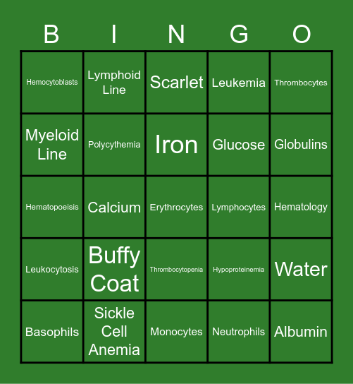 BLOOD!!! Bingo Card