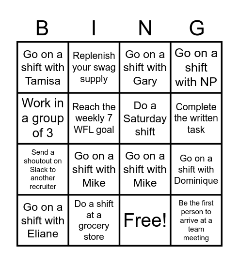 June BINGO Challenge Bingo Card