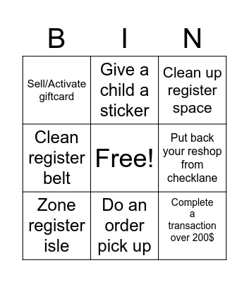 Service & Engagement Bingo Card