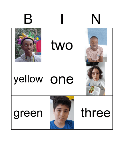 english bingo Card