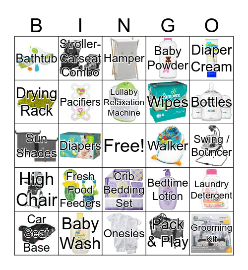 Baby Shower Bingo Card