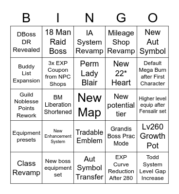 NEWAGE SEWAGE Bingo Card
