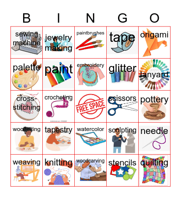 Arts & Crafts Bingo Card