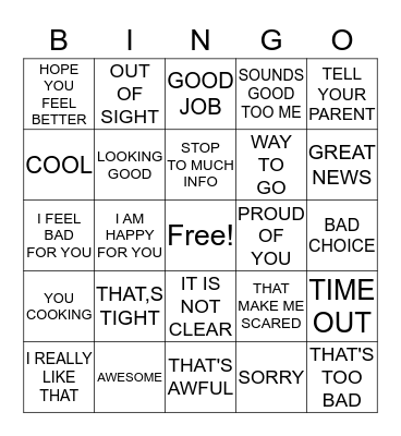 MAKE IT SOUND GOOD Bingo Card