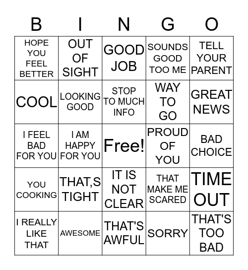 MAKE IT SOUND GOOD Bingo Card