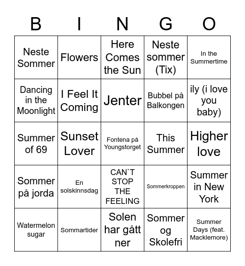Sommerfest 2023 Bingo Card