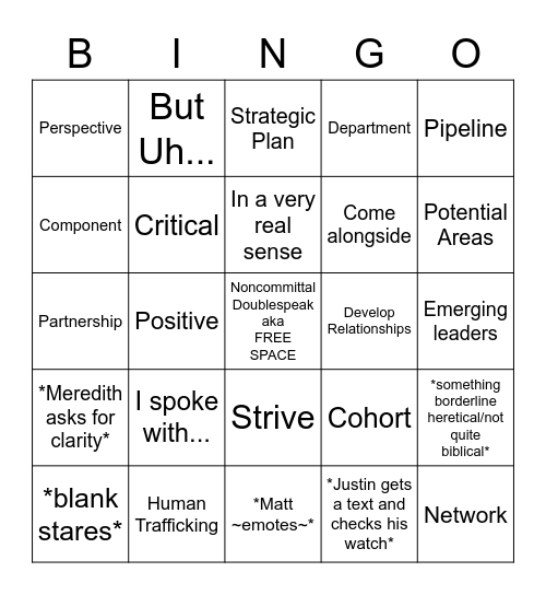 ACGC Lingo Bingo Card