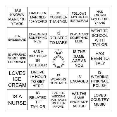 Find the Guest Bingo Card