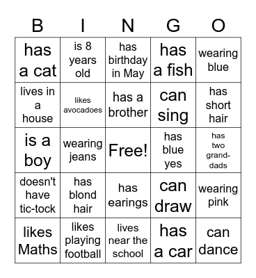 find someone who... Bingo Card