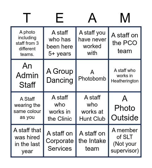 Photo BINGO Card