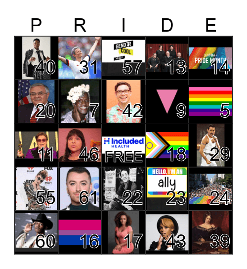 Pride Bingo Card