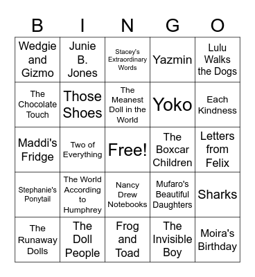 Book Bingo Card