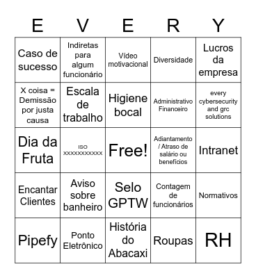 BINGOOOO Bingo Card