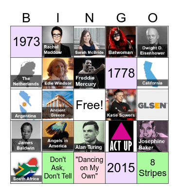 LGBT+ History Bingo Card