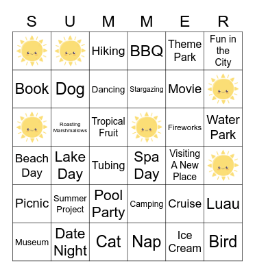 SUMMER FUN BINGO Card