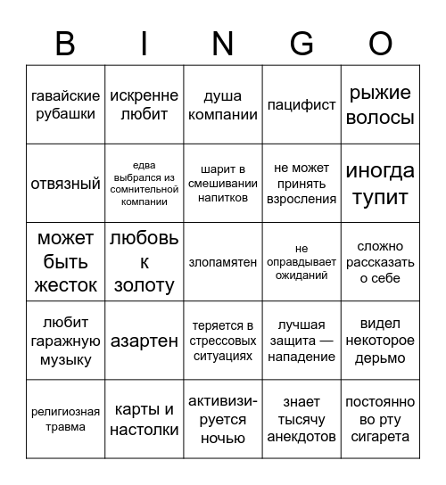 баргел ралих Bingo Card