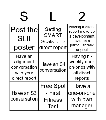 Situational Leadership II Bingo Card