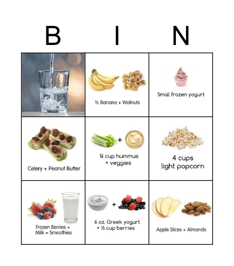 Snacks to Fuel You! Bingo Card