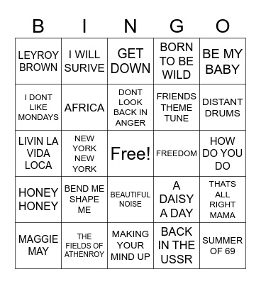 BABS 2 Bingo Card