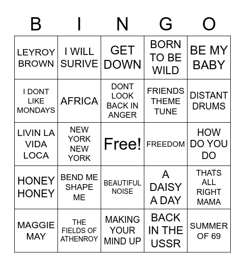 BABS 2 Bingo Card