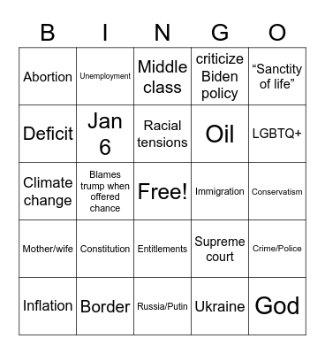 Pence town hall Bingo Card