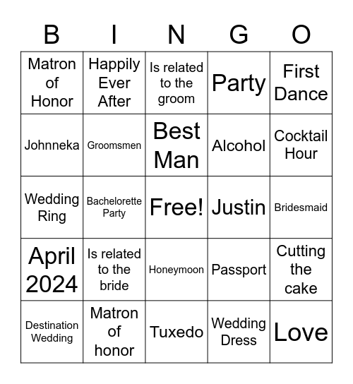 Mr. & Mrs. Balam Bingo Card