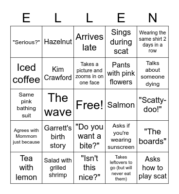 Wildwood 2023 Bingo Card