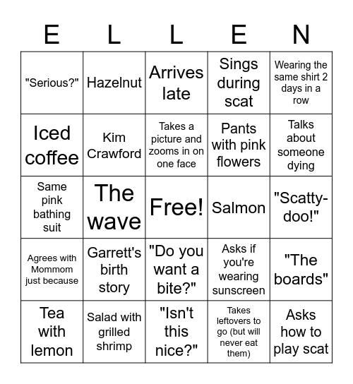 Wildwood 2023 Bingo Card