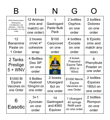 Win Dean's Money -- Equine Edition! Bingo Card