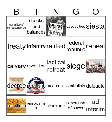Era 5 Part 2 Bingo Card