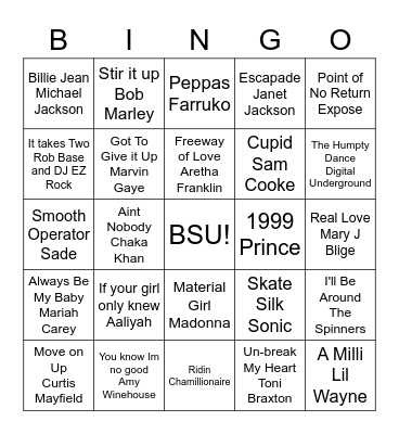 BSU BINGO Card