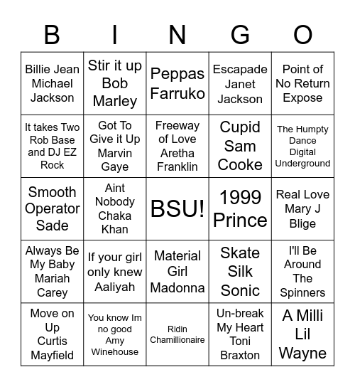 BSU BINGO Card