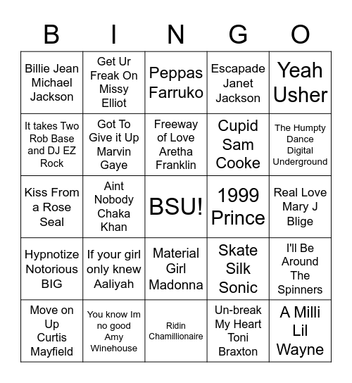 BSU BINGO Card