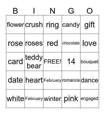 Valentine's Day Bingo Card