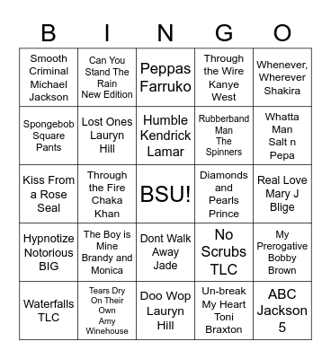 BSU BINGO Card
