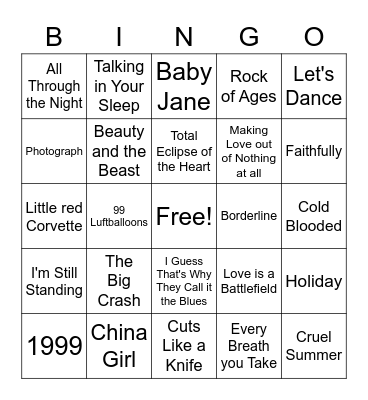 1983 Vintage Bingo Card