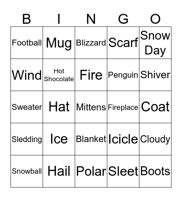 Winter Bingo Card