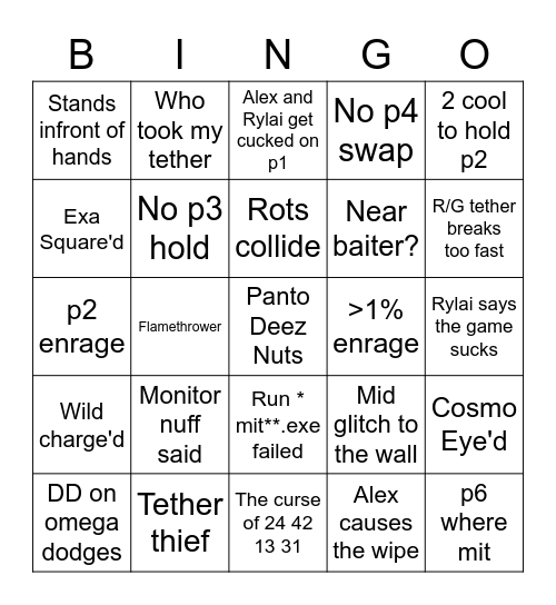 TOP Bingo Card