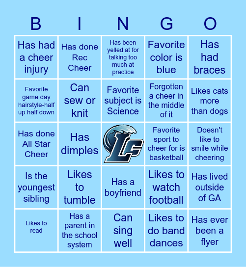 BLUE TIDE CHEER Bingo Card