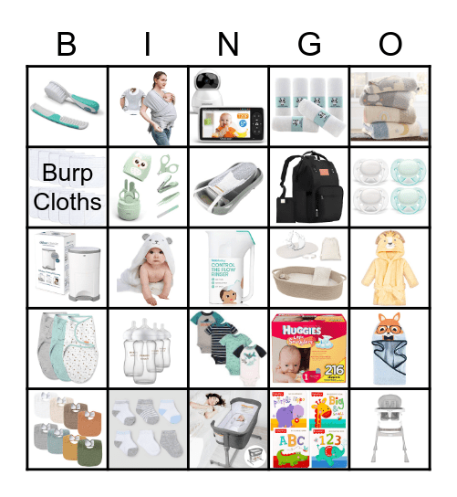 Baby Shower Gift Bingo Card