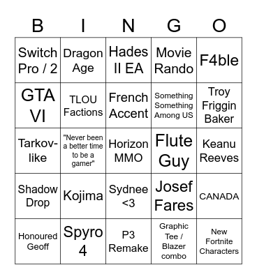 KEIGH3 2023 Bingo Card