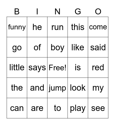 Fox Bingo 1 Bingo Card