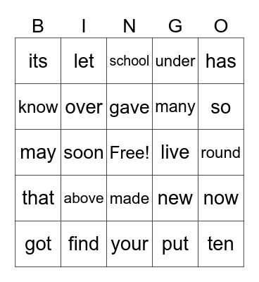 Fox Bingo 5 Bingo Card