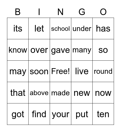Fox Bingo 5 Bingo Card