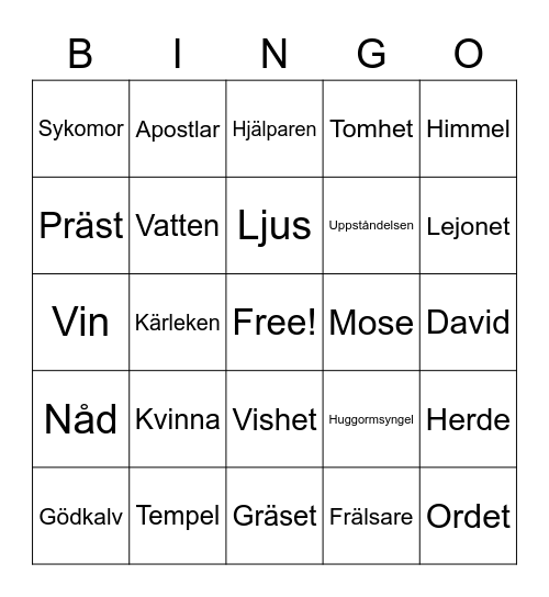Bibelbingo Card