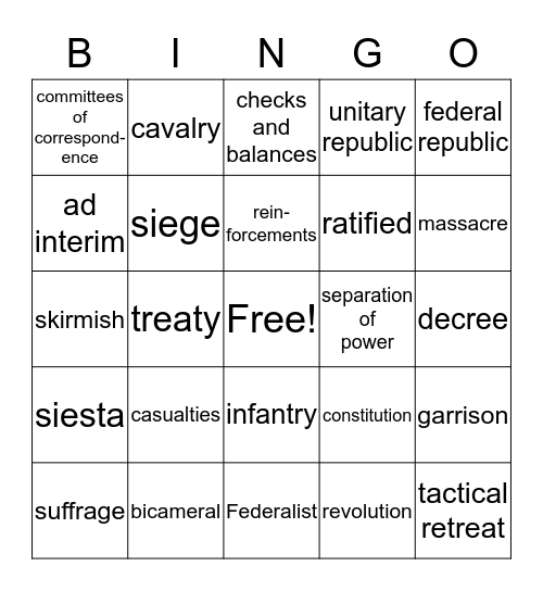 Era 5 part 2 Bingo Card