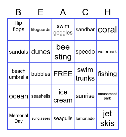 FRIEND OF A FRIEND ~ SPRING BRUNCH 2023 BEACH & SUMMER BINGO! Bingo Card