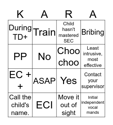 Myth Busters Bingo Card